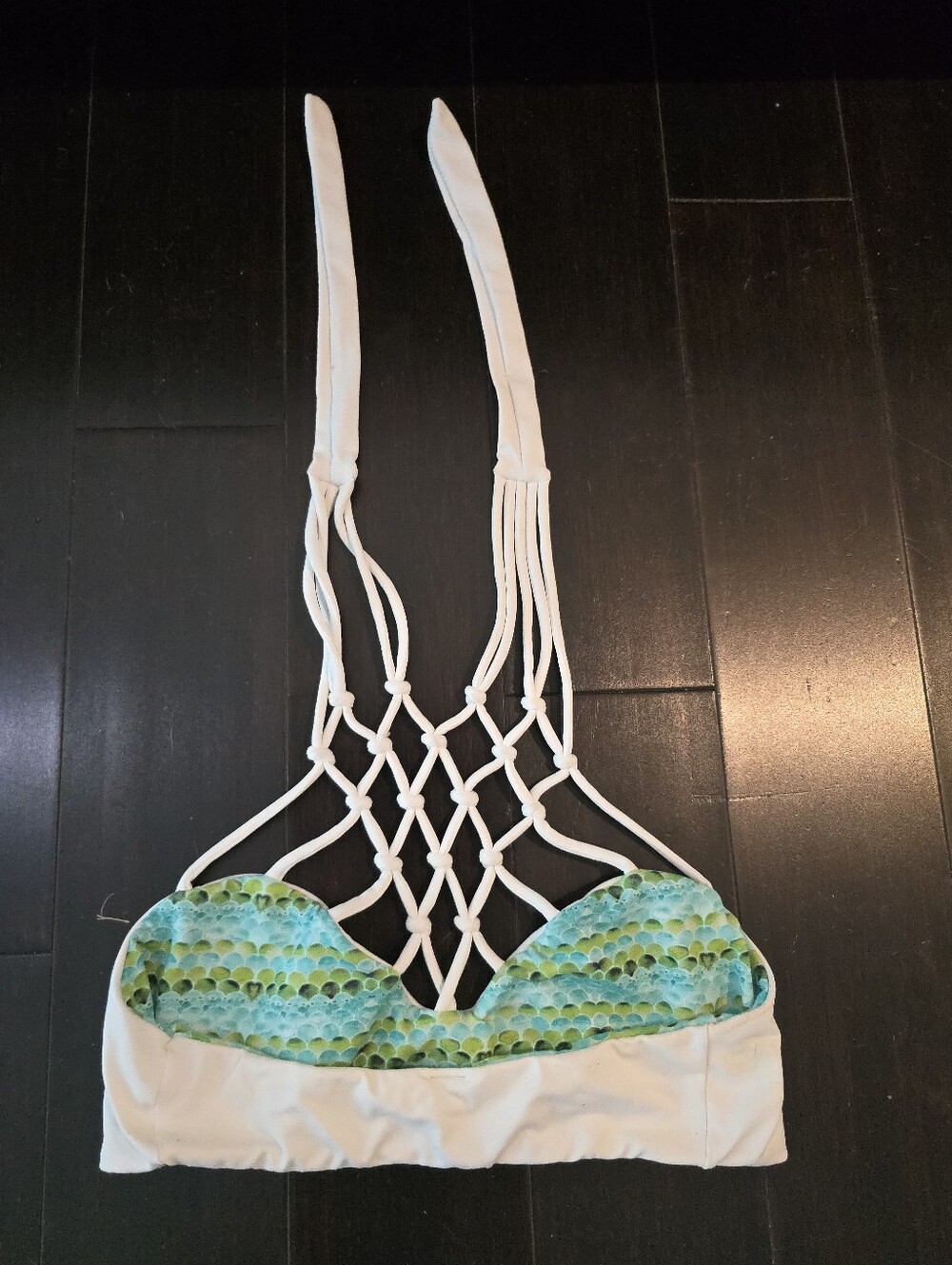 San Lorenzo Mermaid Reversible Knotted Bikini Top Sz Small - Picture 2 of 3